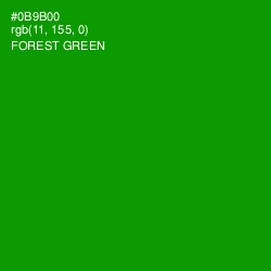 #0B9B00 - Forest Green Color Image